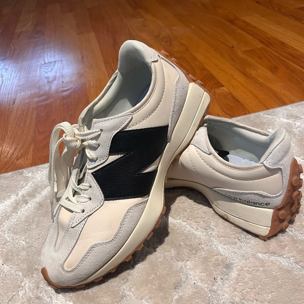 New Balance Off-White and Black Sneakers